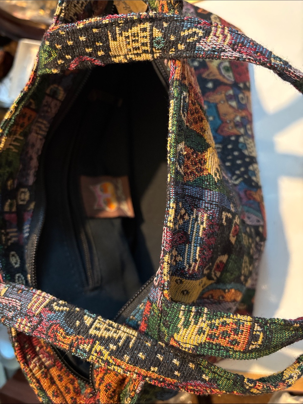 1955 Vintage Laurel Burch “Feline Clan” multicolored Tapestry Tote ,new